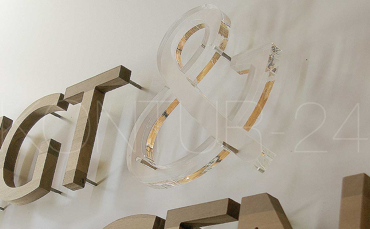 Crystal Acryl & Metall Buchstaben-3D Design Personalisiertes Logo Custom  Office Logo - .de