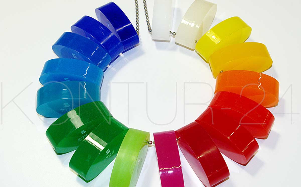Musterkette Acrylglas farbig transluzent